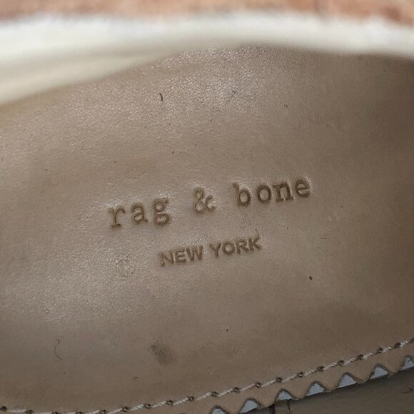 Rag and Bone Harrow Warm Brown Leather  Ankle Strap Block Heel Ankle Boots - Picture 7 of 15